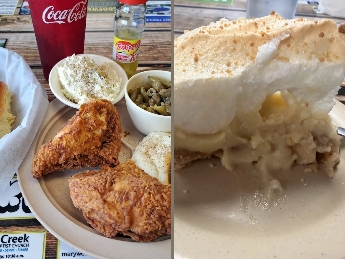 Homestyle entrées served in a casual restaurant.